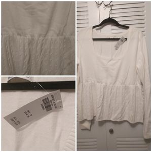 Hollister Babydoll square neck sweater Sz XXL.  NWT